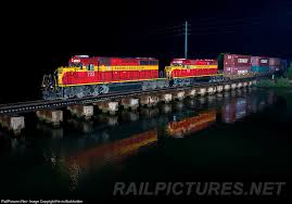 A Matched Set Of Florida East Coast Champion Sd40 2s Lead Southbound Train 121 23 Over The San Sebastian River At St Aug Florida East Coast East Coast Train