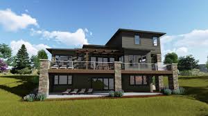 Slope houses, house plans for sloped lot. Plan 64452sc House Plan For A Rear Sloping Lot Modern Style House Plans House Plans Architectural Design House Plans
