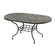 Outdoor patio dining table with tile top. Homestyles Stone Harbor 65 In X 40 In Slate Tile Top Patio Dining Table 5601 33 The Home Depot
