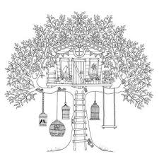 Kids N Fun Com Coloring Page Treehouse Boomhutten Bird Coloring Pages Gardens Coloring Book Secret Garden Coloring Book