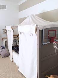 It's a very ingenious idea so if you're missing a headboard you should definitely check out designsponge to see how you can make a. Harlow Thistle Ikea Kura Bed Hack Diy Boy Canopy Bed Ikea Kura Bed Boys Bed Canopy Kura Bed