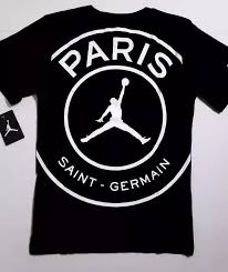Nike Jordan X Psg Paris Saint Germain Black Cotton Big Logo T Shirt Youth Small Ebay Creative Shirts T Shirt Paris Saint Germain