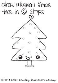 How To Draw A Kawaii Christmas Tree In 6 Quick Steps Christmas Tree Drawing Easy Christmas Tree Drawing Xmas Drawing