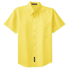 Black And Yellow Button Up Shirt Mens Port Authority Men S Yellow Tall Short Sleeve Easy Care Shirt Shirts Men Short Sleeve Mens Shirt Dress