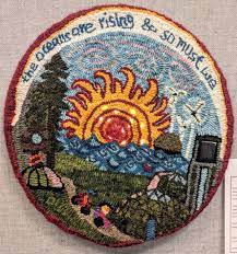 debmerriam solarpunk designed and hand hooked by deborah merriam currently part of focus on fibre art association rug inspiration fiber art textile artists