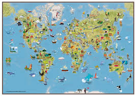 printable world map for kids students children in pdf