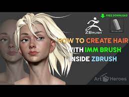 Free Zbrush Tutorial How To Create Hair With Imm Brush Youtube Zbrush Tutorial Zbrush Hair Zbrush