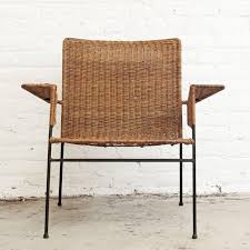 Van Keppel Green Wicker And Wrought Iron Chair For Sale At 1stdibs Wrought Iron Chairs Iron Chair Chair