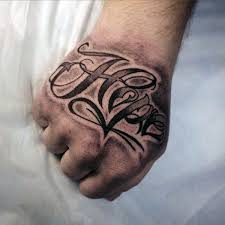 13 Word Hand Tattoos For Men Tattoos on the hand can be single letters, words that move with the sinews, a design on a finger, or any number of other things. 13 word hand tattoos for men