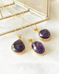 purple amethyst silver necklace silver amethyst amethyst necklace