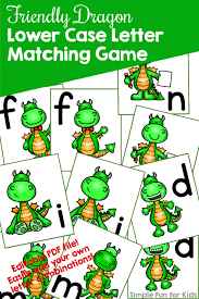 26 printable cursive writing worksheets pdf for the cursive alphabet. Friendly Dragon Lower Case Letter Matching Game Simple Fun For Kids