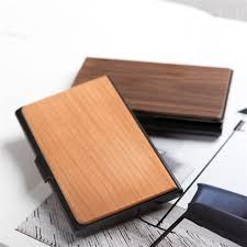 Bonded leather credit card holder holds up to twenty business cards, on the inside with 4 extra pockets for credit cards minimum quantities apply. Custom Pocket Stainless Steel Card Case Name Card Holder Slim Wallet Walnut Wood Business Card Holder For Men Buy Pocket Business Card Case Slim Business Card Wallet Business Card Holder Wood Business