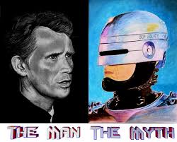 Here's the finished piece. Peter Weller Vs Robocop "The Man, The Myth" The  title was done with photoshop (don't have the room to fit it