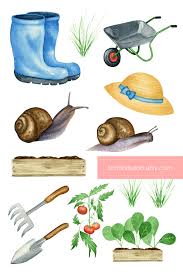 Download kinder images and photos. Gardening Clipart Set Digital Download Watercolor Wagon Etsy Garden Clipart Clip Art Watercolor Clipart