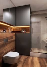 The rough brick wall and unfinished wood table of this space contrast with the smooth, geometrical look of the washbasin and mirror. 5 Bathroom Design Ideas That Show Why It S Time For An Upgrade Bathroom Inspiration Modern Modern Bathroom Design Bathroom Inspiration
