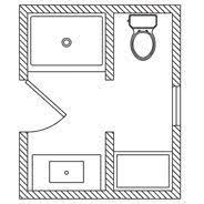 Full bath with shower and tub combo. Beautiful 5x7 Bathroom Layout 5x7 Bathroom Layout Bathroom Floor Plans Small Bathroom Layout