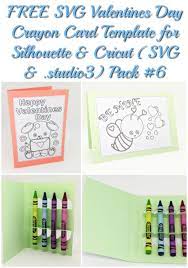 Download Free Svg Valentines Day Crayon Card Template For Silhouette Cricut Svg Studio3 Pack 6