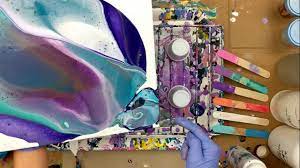 Flip Cup On Glass With Frame Acrylic Painting Canvas Fluid Painting Acrylic Painting Techniques