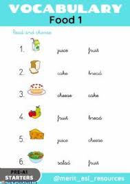 Food Read And Choose Language English Grade Level Grade 1 Grade 2 School Subject English English Activities For Kids English Lessons For Kids Worksheets