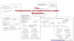 Free Complementary And Supplementary Angles Worksheets Homeschool Den