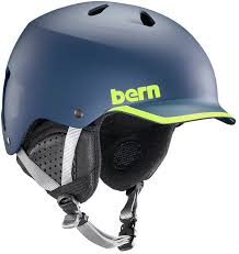 Bern Watts Eps Winter Snowboard Helmet S Matte Navy Hyper Green