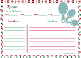 Christmas Pattern Background Recipe Card 5x7 Recipe Cards Christmas Pattern Background Meal Planning Printable