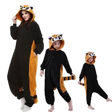 Red Panda Raccoon Onesie Costume Animal Onesies For Adults Kids Onesie Costumes Animal Onesie Kids Red Panda