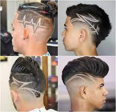 Manner Frisuren Tribal Hair Design Seiten Kurz Getrimmt Langes Deckhaar Hairstyles Tattoo Stylische Haare Herrenfrisuren Haar Styling