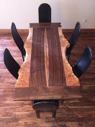 Live Edge Dining Room Table Claro Walnut Birds Eye Maple Curly Maple For Sale Live Edge Table Dining Rooms Hardwood Furniture Dining Room Table