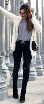 Black And White Faux Fur Coat Pin On Streetstyle