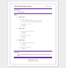 Mla Research Paper Outline Template Research Paper Outline Paper Outline Research Paper Outline Template