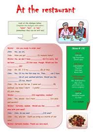 English Esl Restaurant Worksheets Most Downloaded 187 Results Page 6