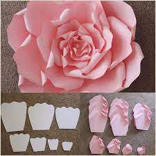 Giant Paper Rose Template Pdf Giant Paper Flowers Diy Paper Roses Diy Paper Flower Template