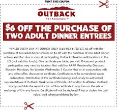 Pinned November 14th 6 Off A Couple Dinner Entrees At Outback Steakhouse Coupon Via The Coupons App Outback Steakhouse Printable Coupons Coupons
