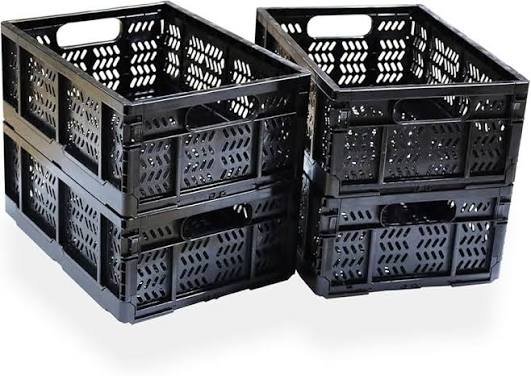 Amazon.com : KINGSUSLAY 4-Pack Plastic Storage Crates,20L Foldable Baskets,Collapsible Crates, Storage Baskets and Bins for Toys, Home Storage, Office Products, Gifts(Black) : Office Products
