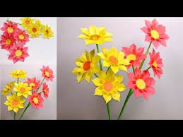 How To Make Beautiful Stick Flower Very Easy Attractive Stick Paper Flower Jarine S Crafty Creatio Paper Flowers Craft How To Make Paper Flowers Paper Flowers