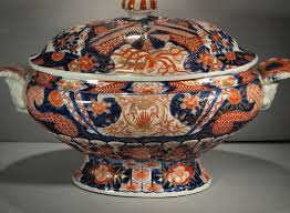 Antique Japanese Imari Meiji Period Very Large Tureen Japanese Pottery Porcelain Art Japanese Porcelain