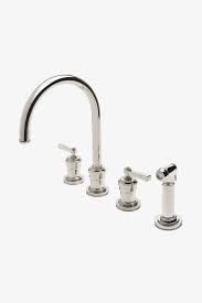 three hole gooseneck kitchen faucet