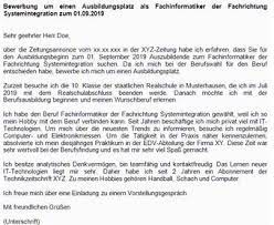 Anschreiben ausbildung zum fachinformatiker anwendungsentwicklung, ist das anschreiben in ordnung? Bewerbungsanschreiben Fur Fachinformatiker Der Fachrichtung Systemintegration