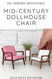 Tutorial To Make A Wooden Mid Century Modern Miniature Chair In 1 12 Or 1 16 Scale Use A Cricut Maker With 1 16 Miniature Chair Chair Miniatures