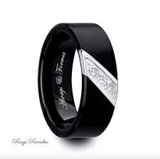 Mens Wedding Bands Mens Engagement Ring Black Tungsten Ring Etsy Black Tungsten Rings Mens Wedding Bands Tungsten Tungsten Carbide Wedding Bands