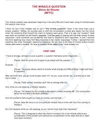 The Miracle Question Solution Focused Therapy Social Work Interventions Therapy Questions