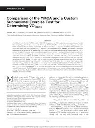 Pdf Comparison Of The Ymca And A Custom Submaximal Exercise