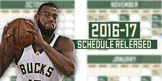 Check your team's schedule, game times and opponents for the season. Bucks Announce 2016 17 Regular Season Schedule Milwaukee Bucks