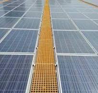 FRP Solar Walkway Grating, Solar Rooftop FRP Grating Walkways with Grit