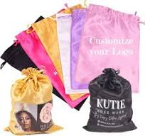 Custom Printed Wig Storage Satin Bags with Drawstring, 20-100 Pcs/Lot  Personalized Logo Silk Hair Bag For Hair Bundles Headband Wig Lace Wigs,  Pouches ...