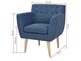 Vidaxl Fauteuil Tissu 67 X 59 77 Cm Bleu Fauteuil Bleu Fauteuil Bleu
