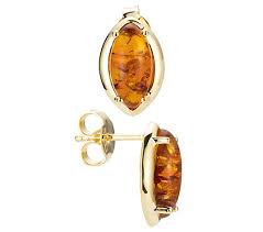 Ich bewahre immer gerne einen ersatzschlüssel im kofferraum auf. Bernstein Ohrstecker Navetteschliff Gold 375 Qvc De