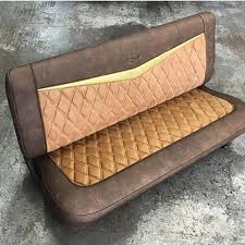 Everything, from the core steel plate and leather to the water resistant finish is carefully produced piece for piece and then assembled to a uniqu. Thehogring Com Check Out This Gorgeous Bench Seat Upholstered By Mikeyseats For A Chevyc10 Ha Truck Interior Car Interior Upholstery Custom Car Interior