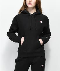 Champion Reverse Weave Black Hoodie